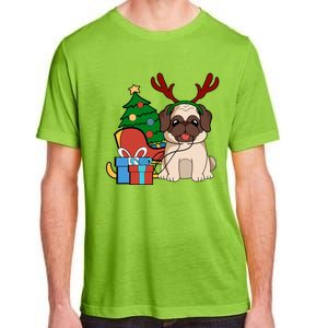 Cute Pug Dog Santa Reindeer Christmas Gift Christmas Trees Meaningful Gift Adult ChromaSoft Performance T-Shirt