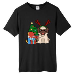 Cute Pug Dog Santa Reindeer Christmas Gift Christmas Trees Meaningful Gift Tall Fusion ChromaSoft Performance T-Shirt