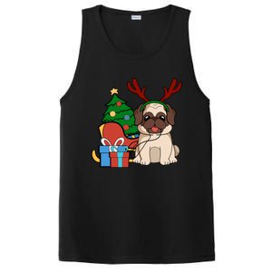 Cute Pug Dog Santa Reindeer Christmas Gift Christmas Trees Meaningful Gift PosiCharge Competitor Tank