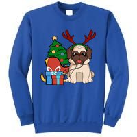 Cute Pug Dog Santa Reindeer Christmas Gift Christmas Trees Meaningful Gift Sweatshirt