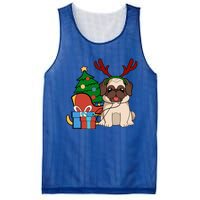 Cute Pug Dog Santa Reindeer Christmas Gift Christmas Trees Meaningful Gift Mesh Reversible Basketball Jersey Tank