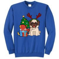 Cute Pug Dog Santa Reindeer Christmas Gift Christmas Trees Meaningful Gift Tall Sweatshirt