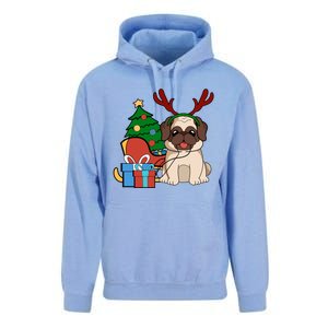 Cute Pug Dog Santa Reindeer Christmas Gift Christmas Trees Meaningful Gift Unisex Surf Hoodie