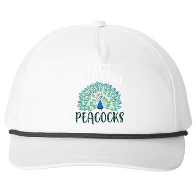 Cool Peacock Design For Men Women Bird Peacock Lovers Snapback Five-Panel Rope Hat