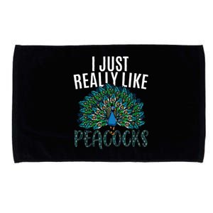 Cool Peacock Design For Men Women Bird Peacock Lovers Microfiber Hand Towel