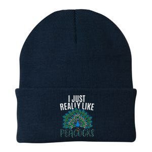 Cool Peacock Design For Men Women Bird Peacock Lovers Knit Cap Winter Beanie