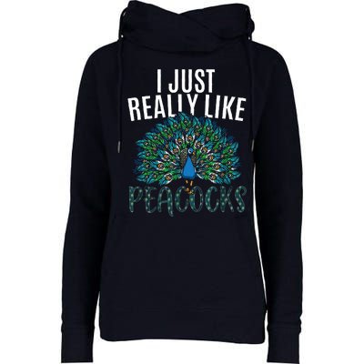 Cool Peacock Design For Men Women Bird Peacock Lovers Womens Funnel Neck Pullover Hood