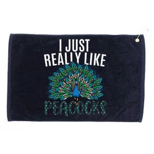 Cool Peacock Design For Men Women Bird Peacock Lovers Grommeted Golf Towel