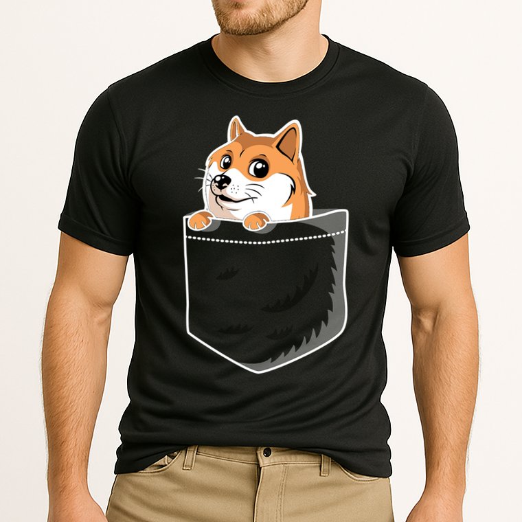 Cute Pocket Dog Design Cooling Performance Crew T-Shirt