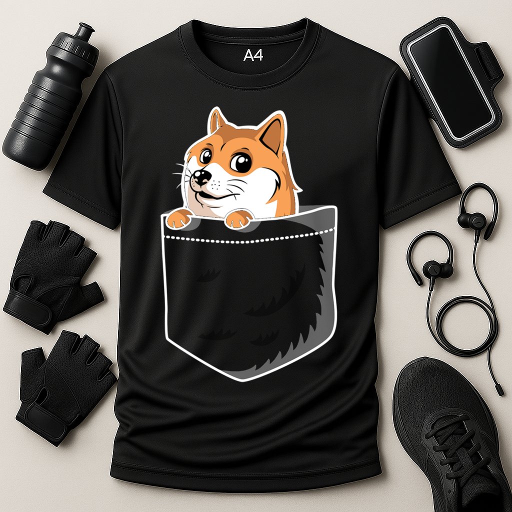 Cute Pocket Dog Design Cooling Performance Crew T-Shirt