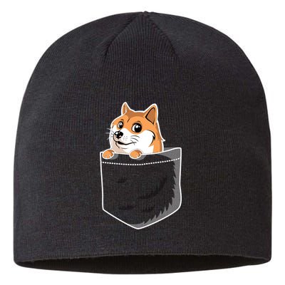 Cute Pocket Dog Design Sustainable Beanie