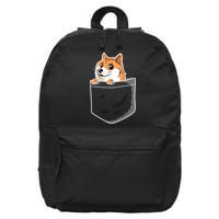 Cute Pocket Dog Design 16 in Basic Backpack