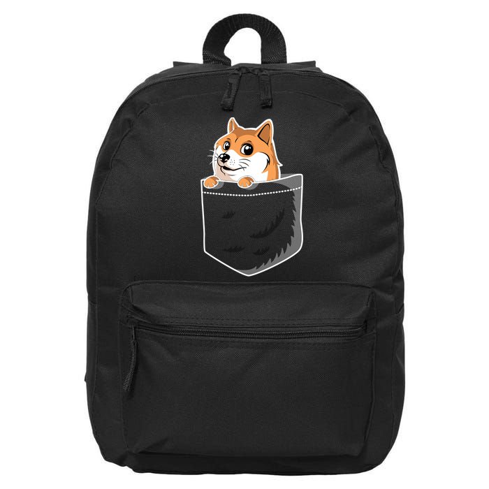 Cute Pocket Dog Design 16 in Basic Backpack