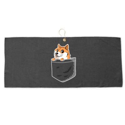 Cute Pocket Dog Design Large Microfiber Waffle Golf Towel