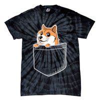 Cute Pocket Dog Design Tie-Dye T-Shirt