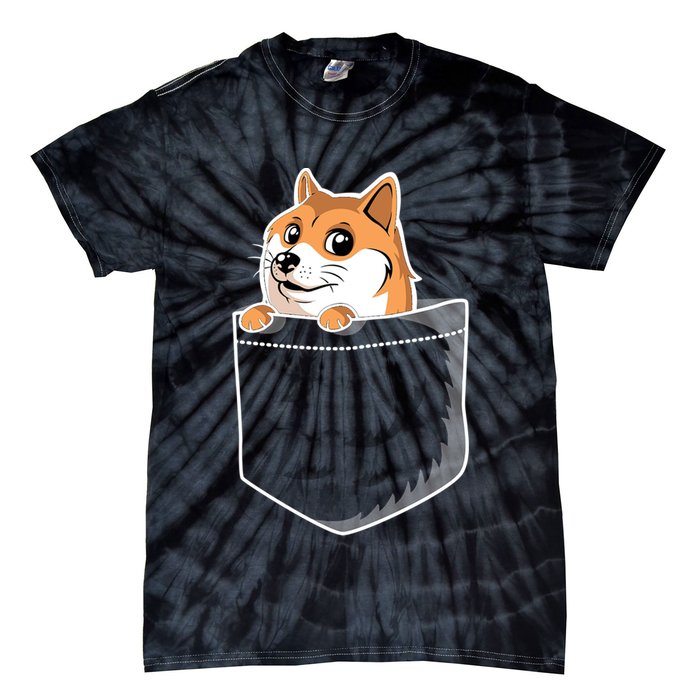 Cute Pocket Dog Design Tie-Dye T-Shirt