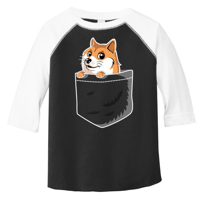 Cute Pocket Dog Design Toddler Fine Jersey T-Shirt