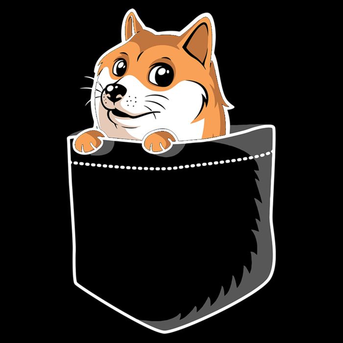 Cute Pocket Dog Design Ladies Long Sleeve Shirt