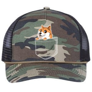 Cute Pocket Dog Design Retro Rope Trucker Hat Cap