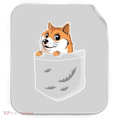 Cute Pocket Dog Design Permanent Decal Sticker