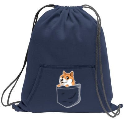 Cute Pocket Dog Design Sweatshirt Cinch Pack Bag