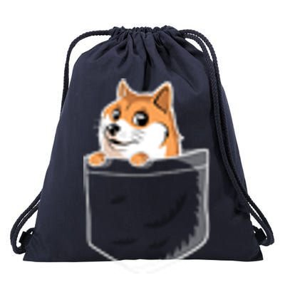 Cute Pocket Dog Design Drawstring Bag