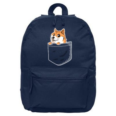 Cute Pocket Dog Design 16 in Basic Backpack