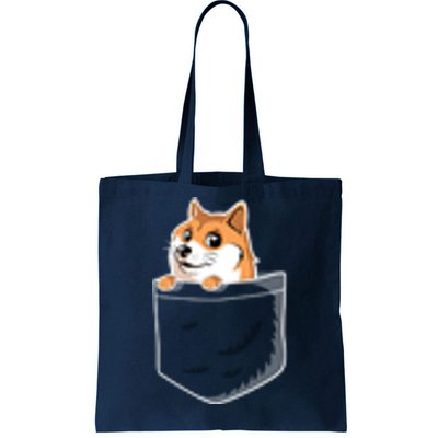 Cute Pocket Dog Design Tote Bag