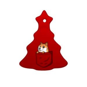 Cute Pocket Dog Design Ceramic Tree Ornament