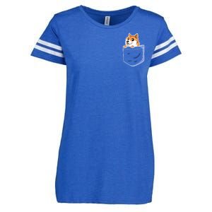 Cute Pocket Dog Design Enza Ladies Jersey Football T-Shirt