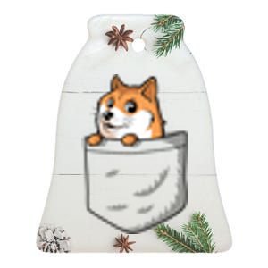 Cute Pocket Dog Design Ceramic Bell Ornament