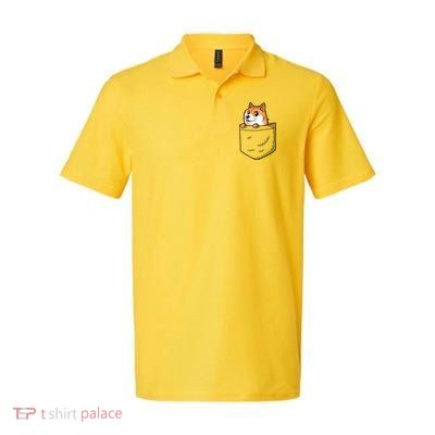 Cute Pocket Dog Design Softstyle Adult Sport Polo