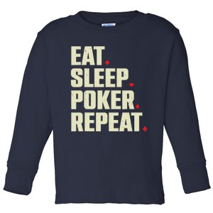 Cute Poker Design Casino Gambling Poker Player Toddler Long Sleeve Shirt