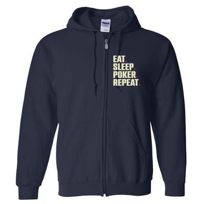 Cute Poker Design Casino Gambling Poker Player Full Zip Hoodie