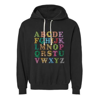 Colorful Polka Dots Alphabet Kids Girls Happy Dot Day Garment-Dyed Fleece Hoodie