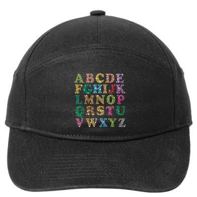 Colorful Polka Dots Alphabet Kids Girls Happy Dot Day 7-Panel Snapback Hat