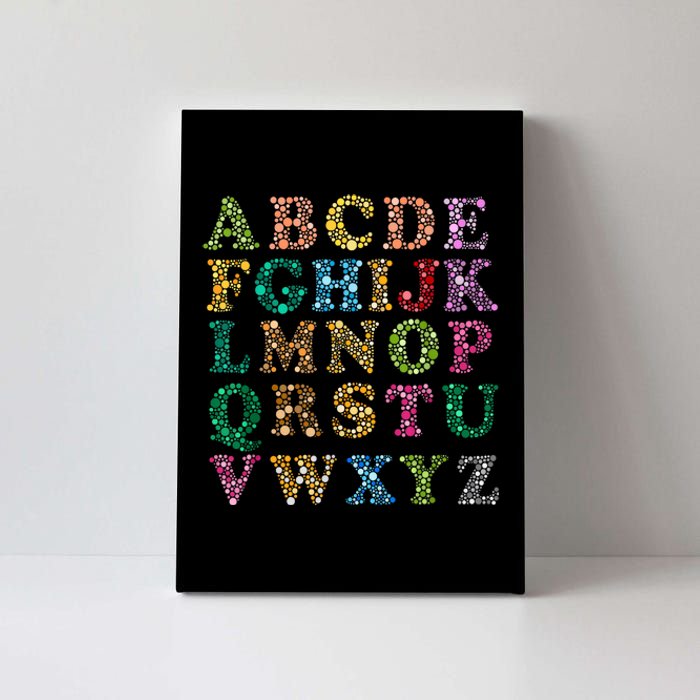 Colorful Polka Dots Alphabet Kids Girls Happy Dot Day Canvas