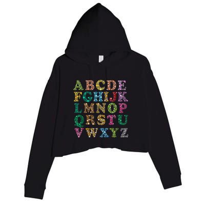 Colorful Polka Dots Alphabet Kids Girls Happy Dot Day Crop Fleece Hoodie