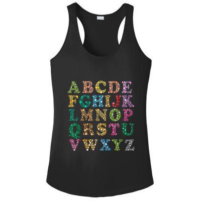 Colorful Polka Dots Alphabet Kids Girls Happy Dot Day Ladies PosiCharge Competitor Racerback Tank