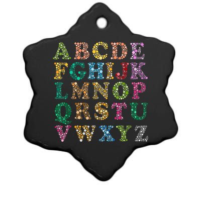 Colorful Polka Dots Alphabet Kids Girls Happy Dot Day Ceramic Star Ornament