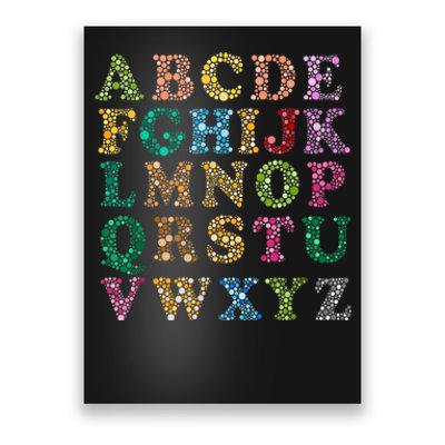 Colorful Polka Dots Alphabet Kids Girls Happy Dot Day Poster