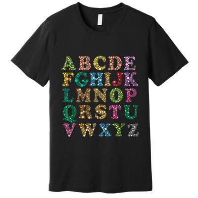 Colorful Polka Dots Alphabet Kids Girls Happy Dot Day Premium T-Shirt