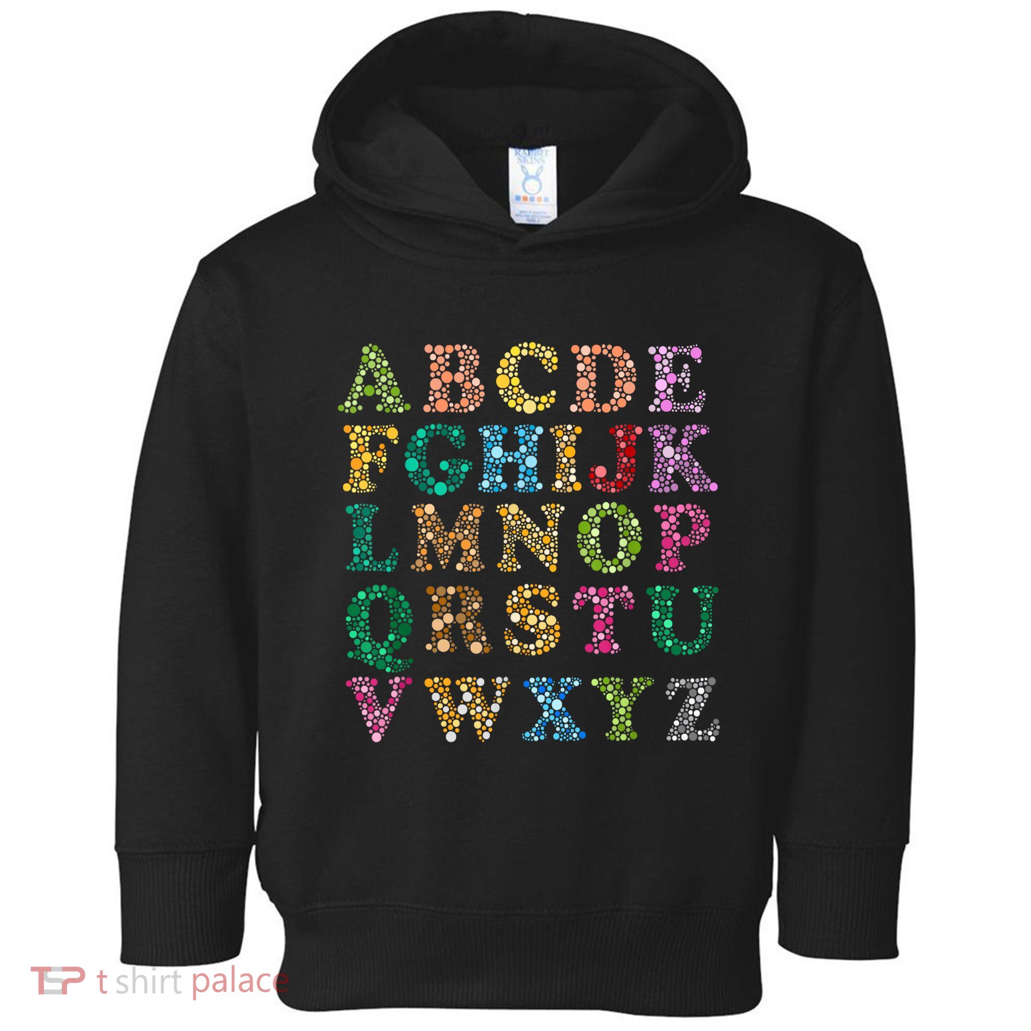 Colorful Polka Dots Alphabet Kids Girls Happy Dot Day Toddler Hoodie