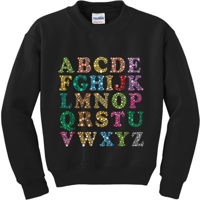 Colorful Polka Dots Alphabet Kids Girls Happy Dot Day Kids Sweatshirt