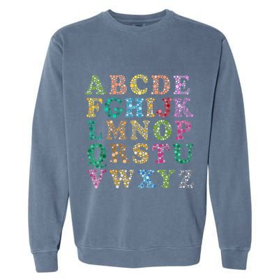 Colorful Polka Dots Alphabet Kids Girls Happy Dot Day Garment-Dyed Sweatshirt