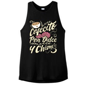 Cafecito Pan Dulce Y Chisme Funny Latina Hispanic Mexican Ladies PosiCharge Tri-Blend Wicking Tank