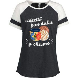 Cafecito Pan Dulce Y Chisme Mexican Hispanic Pride Breakfast Enza Ladies Jersey Colorblock Tee