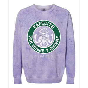 Cafecito Pan Dulce Y Chisme Mexicana Social Club Colorblast Crewneck Sweatshirt