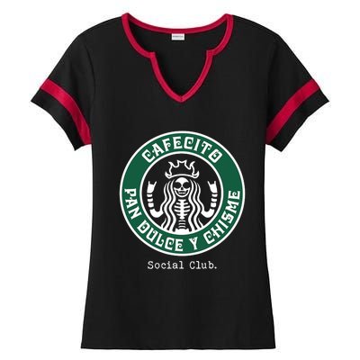 Cafecito Pan Dulce Y Chisme Mexicana Social Club Ladies Halftime Notch Neck Tee