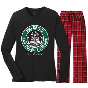 Cafecito Pan Dulce Y Chisme Mexicana Social Club Women's Long Sleeve Flannel Pajama Set 